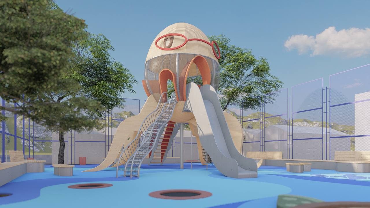 Vedi octopus structure up close — render