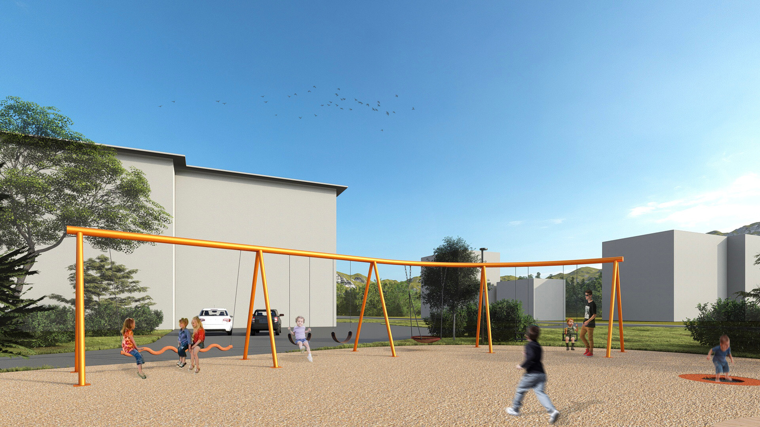 Playground swings