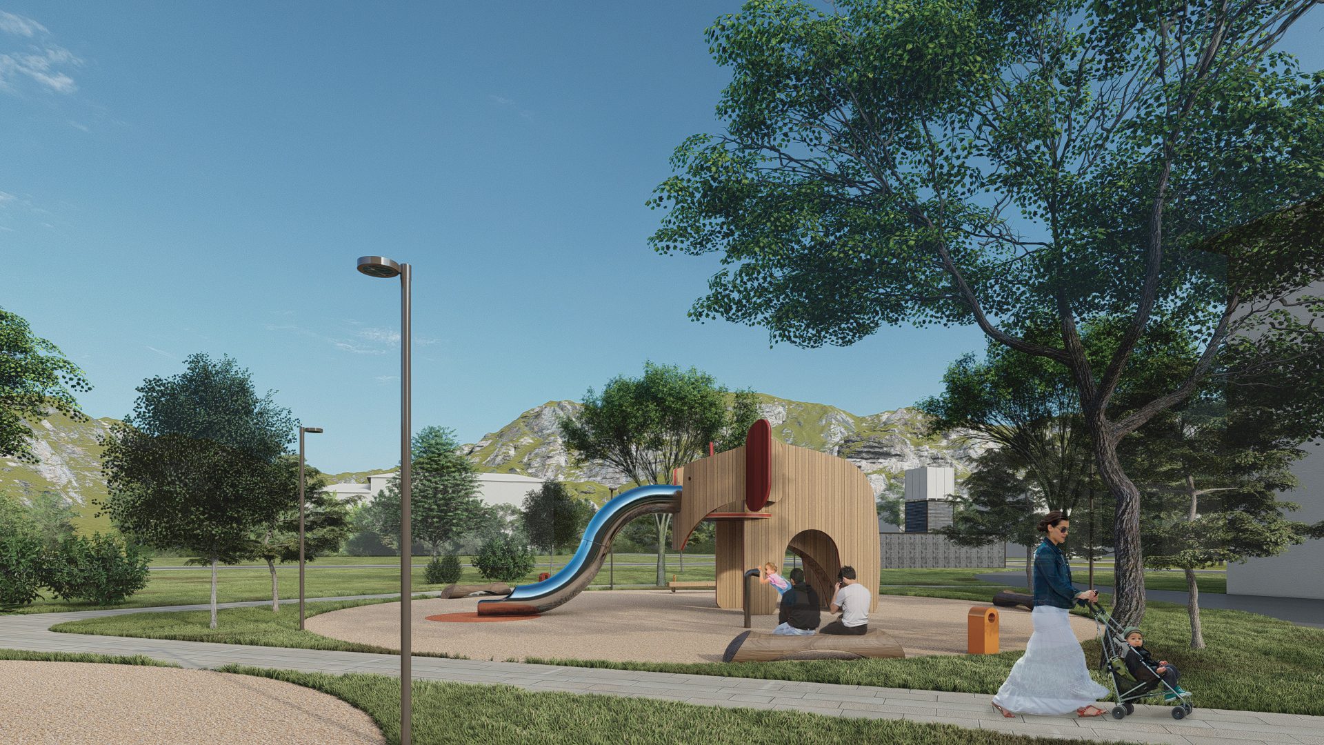 The Elephant playground in Stepanavan — render
