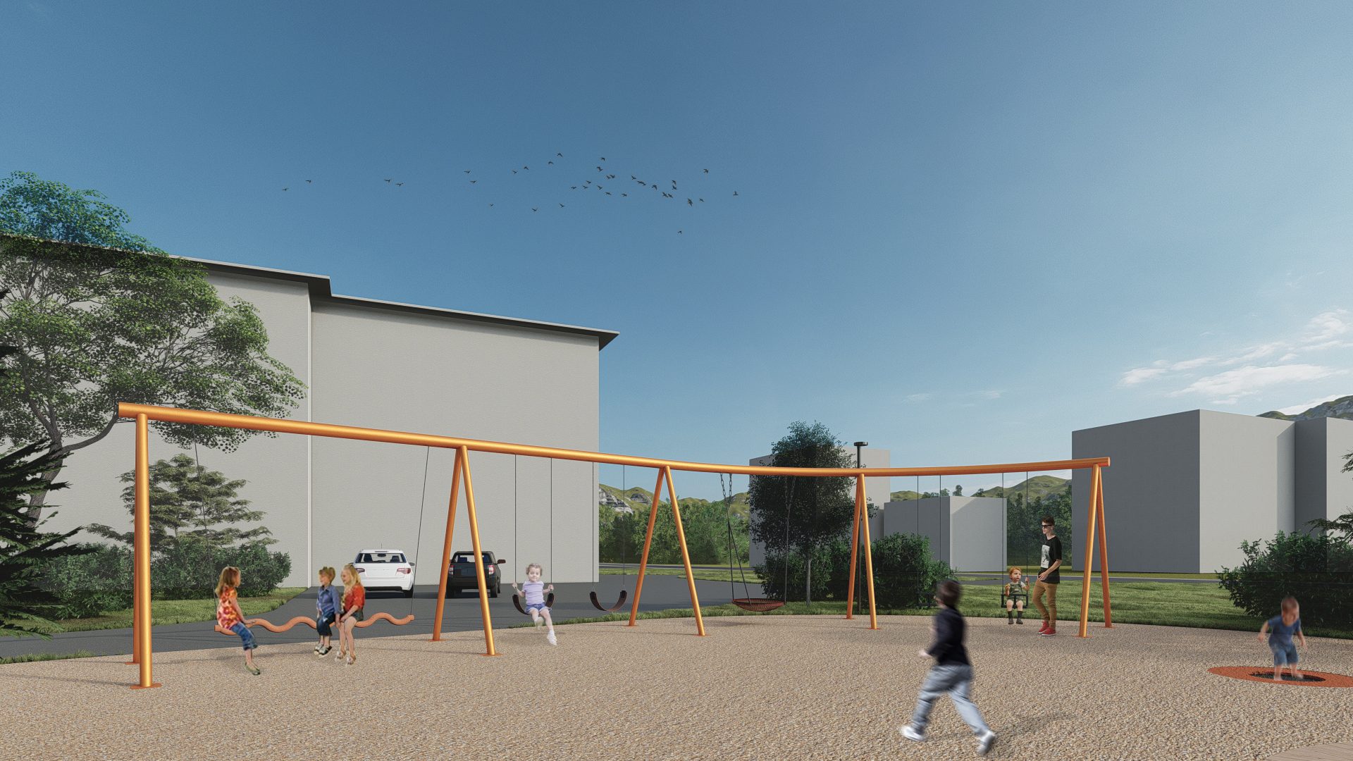 Playground swings